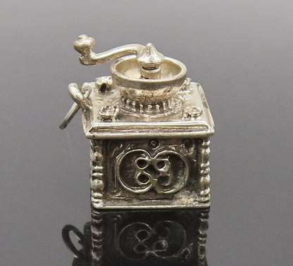 925 Sterling Silver Vintage Charm BEAU Detailed Carved Pretzel Swirl Box  TR3677