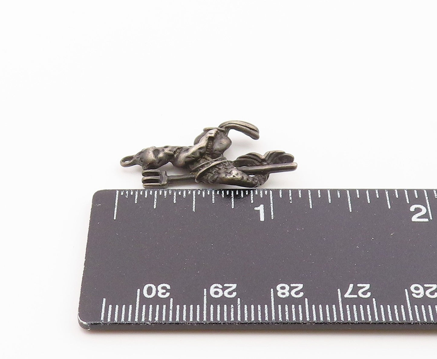 925 Sterling Silver  Vintage Oxidized Aquarius Symbol Zodiac Pendant  PT18652