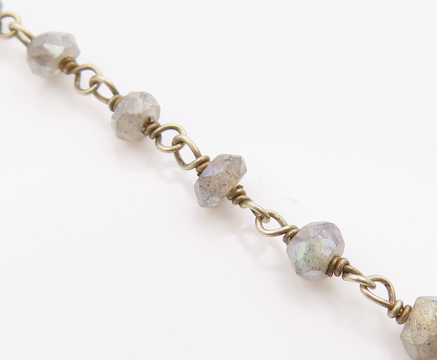 925 Sterling Silver Vintage Necklace Multi Gemstone Bohemian Long Chain  NE4661