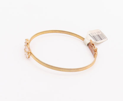 925 Sterling Silver Vintage Bracelet Designer Gold Plated Brutalist CZ  BT10493