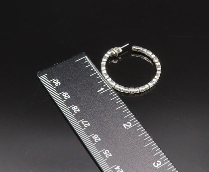 925 Silver  Vintage Genuine Diamonds Square & Round Pattern Earrings  EG12180