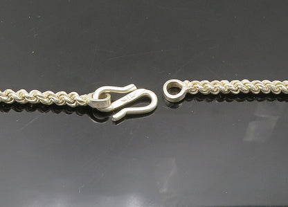 925 Sterling Silver  Vintage Shiny Minimalist Rope Twist Chain Necklace NE3407