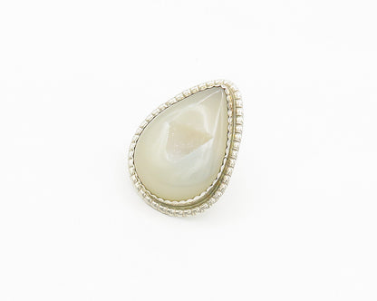 BERNADINE BEGAY TSOSIE NAVAJO 925 Silver  Vintage Quartz Ring Sz 10  RG17852