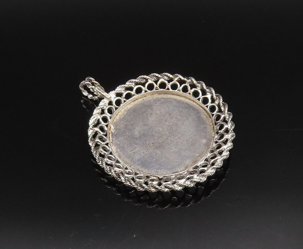 925 Sterling Silver  Vintage Openwork Pisces Fish Astrology Pendant  PT21852
