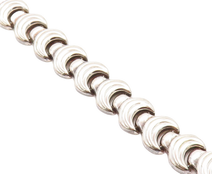 925 Sterling Silver  Vintage Shiny Wrench Hinge Link Chain Bracelet  BT1661