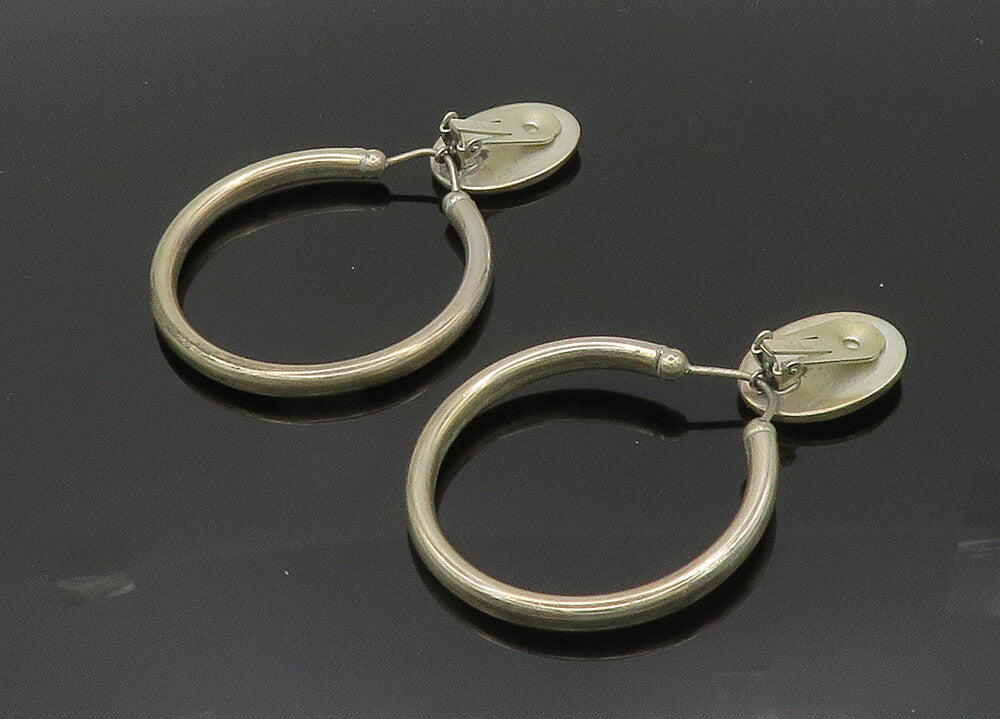CELIA SEBIRI 925 Silver  Vintage Black Stone Non Pierce Earrings  EG10057