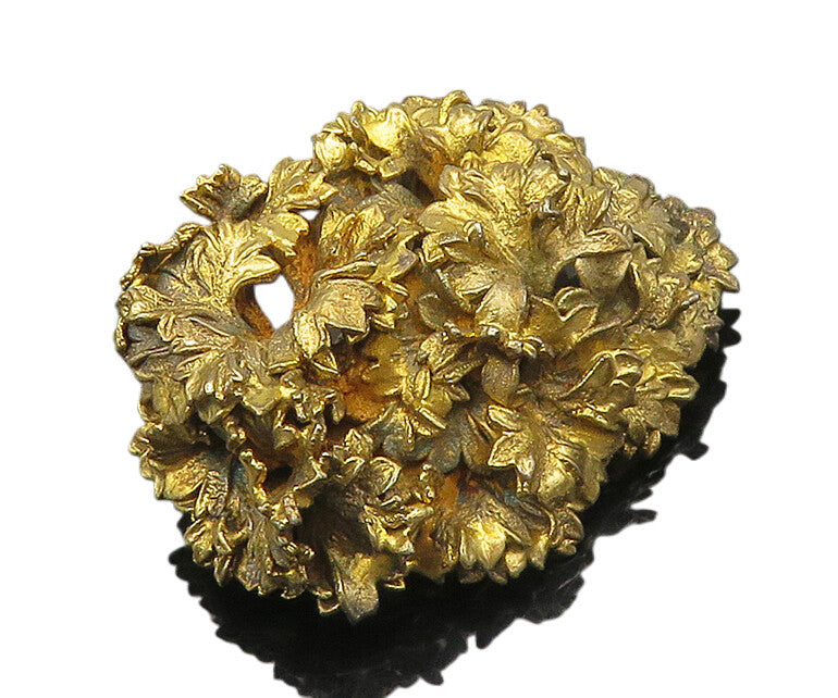 TILIA DENMARK 925 Silver  Vintage Sculpted Floral Design Brooch Pin  BP7194