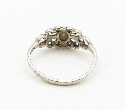 925 Sterling Silver  Inlaid Mother Of Pearl Swirl Band Ring Sz 5.5  RG15941