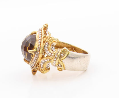 925 Sterling Silver Vintage Ring MICHAEL VALITUTTI Real Citrine  Sz 6 RG32415