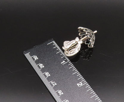 925 Sterling Silver  Vintage Couple Kissing Under Umbrella Brooch Pin  BP10049