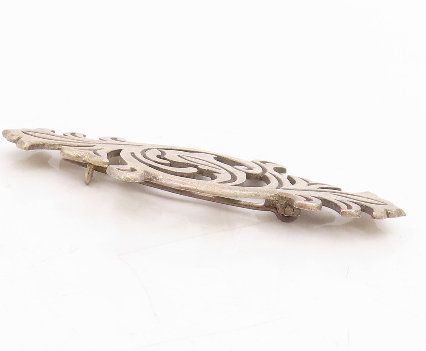 925 Sterling Silver Vintage Brooch Pin TAXCO Dark Tone Floral Design  BP11458