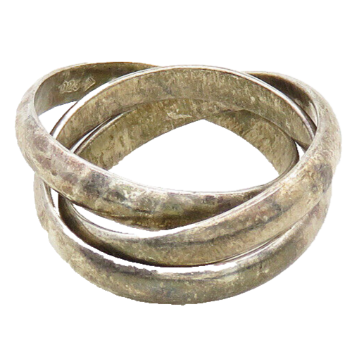 925 Sterling Silver  Vintage Minimalist 3 Band Rolling Ring Sz 7  RG19531