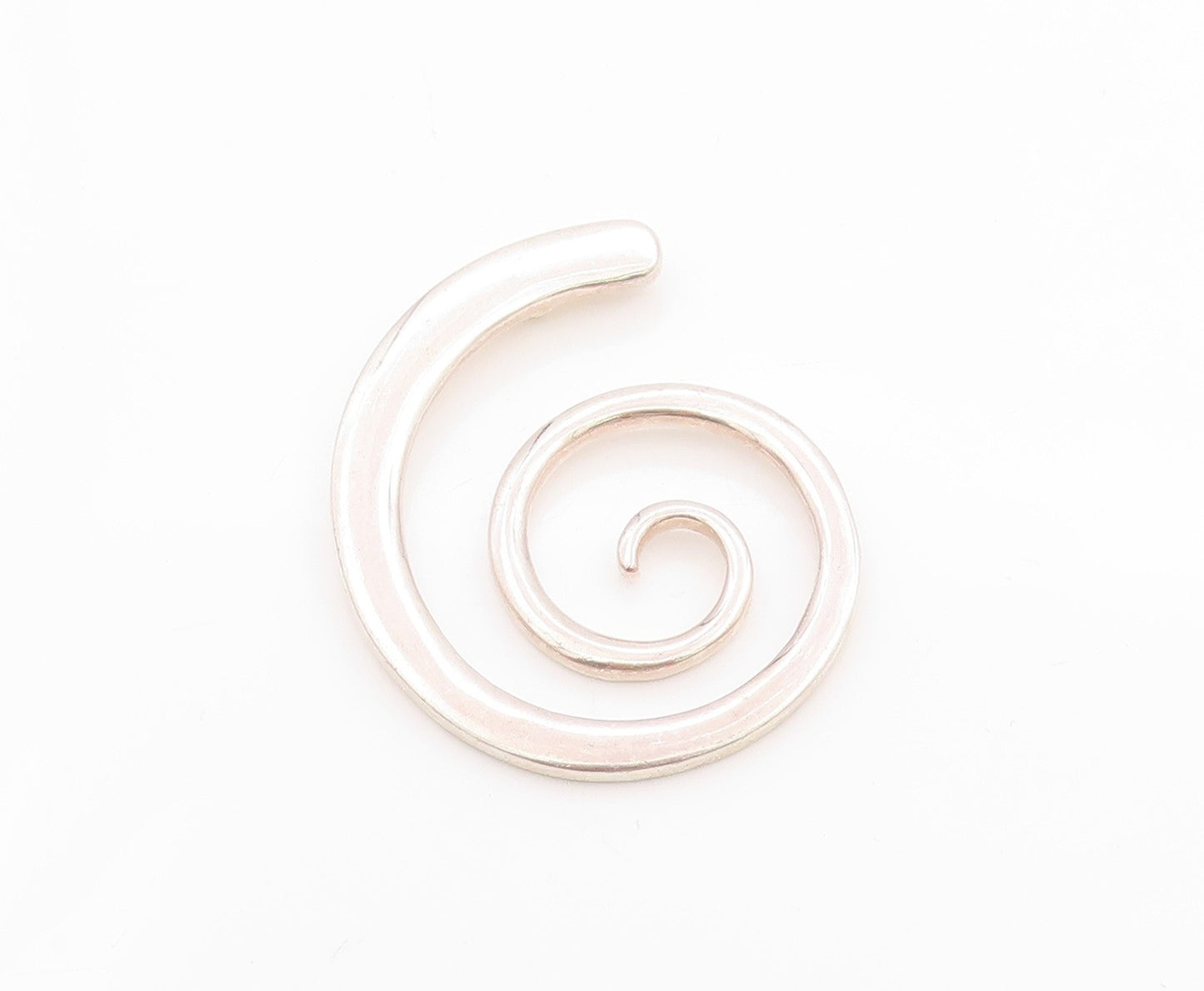 925 Sterling Silver Vintage Pendant Minimalistic Spiral Cutout PT24690