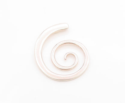 925 Sterling Silver Vintage Pendant Minimalistic Spiral Cutout PT24690