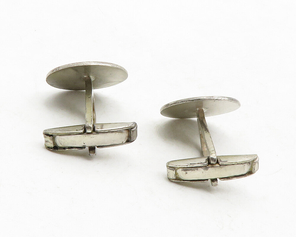 925 Sterling Silver  Vintage Antique Oxidized Face Profile Cufflinks  TR1926