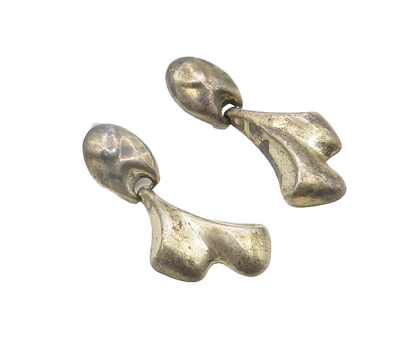 DULCE MEXICO 925 Silver  Vintage Oxidized Modenrist Non Pierce Earrings EG9641