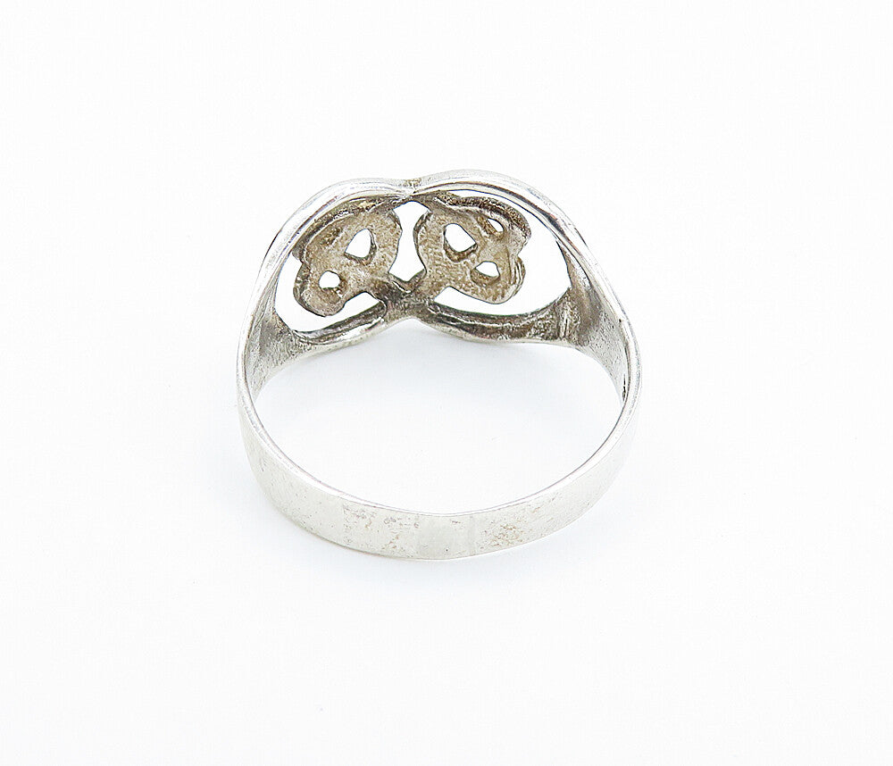 925 Sterling Silver  Vintage Shiny Open Pretzel Knot Band Ring Sz 9  RG6241