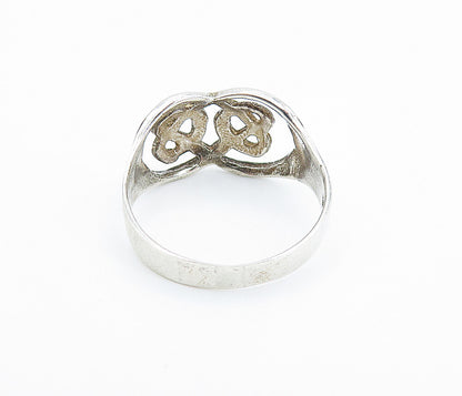 925 Sterling Silver  Vintage Shiny Open Pretzel Knot Band Ring Sz 9  RG6241