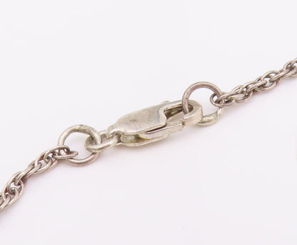 925 Sterling Silver Vintage Necklace Purple Amethyst & Pearl Floral Drop  NE4756