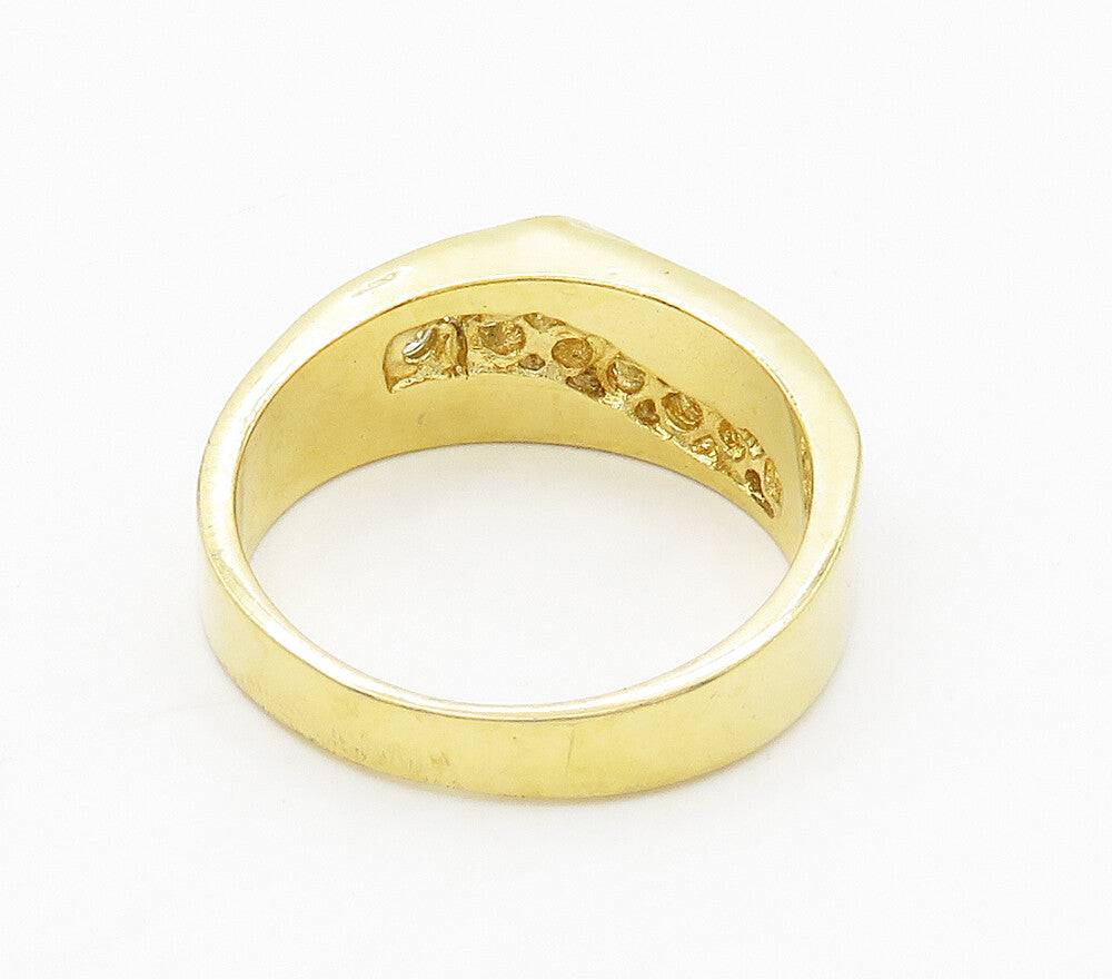 925 Sterling Silver  Shiny Cubic Zirconia Gold Plated Band Ring Sz 9  RG15905