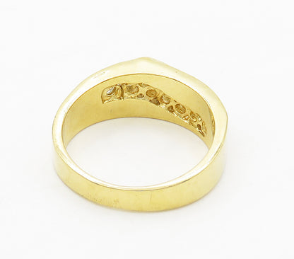 925 Sterling Silver  Shiny Cubic Zirconia Gold Plated Band Ring Sz 9  RG15905