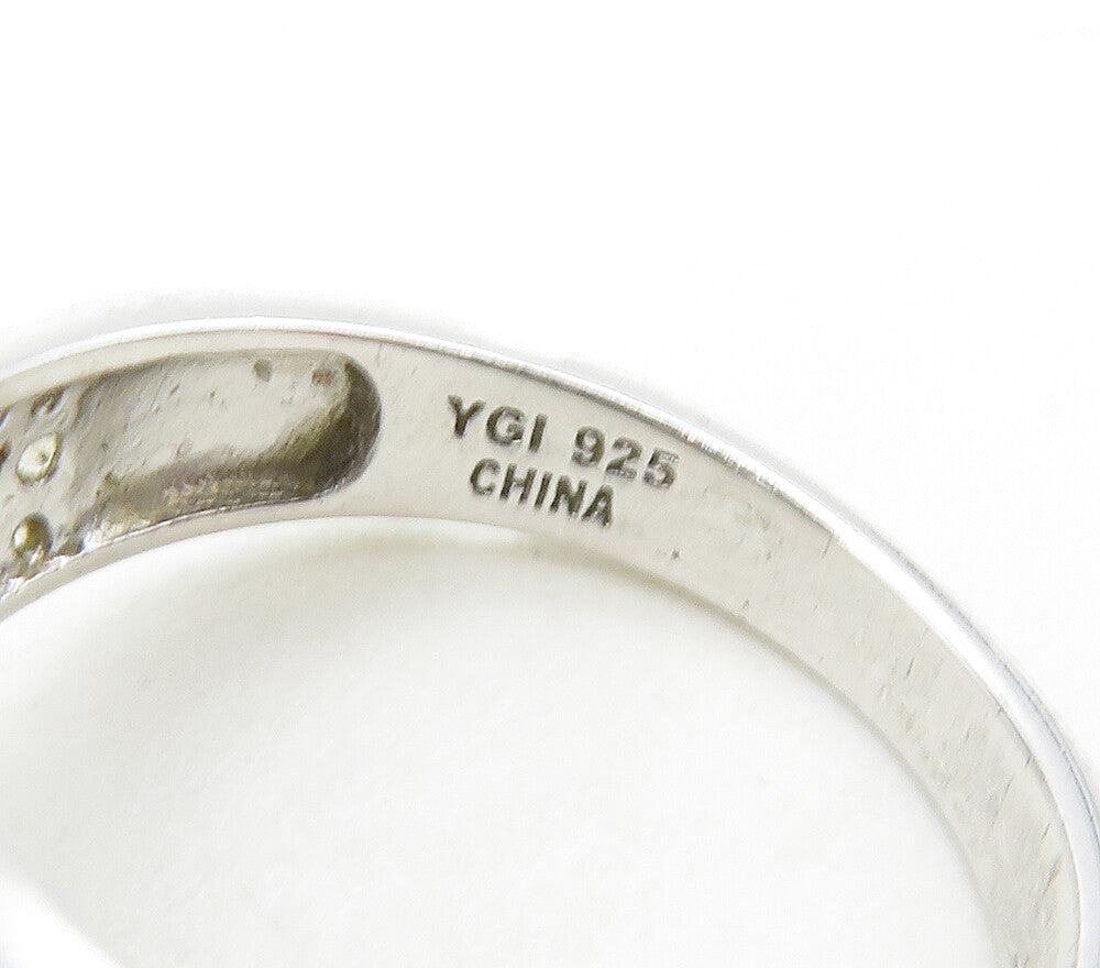 925 Sterling Silver  Topaz Two Tone Flower Motif Cocktail Ring Sz 6  RG16765