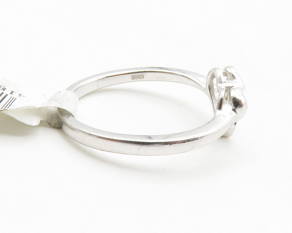 925 Sterling Silver  Petite Citrine Shiny Love Heart Band Ring Sz 7  RG12899