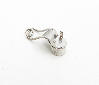 925 Sterling Silver  Vintage Petite Shiny Sleigh Carriage Drop Pendant  PT6881