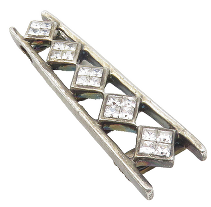 925 Sterling Silver  Vintage Half Carat Genuine Diamonds Ladder Pendant  PT8817