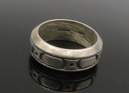 MEXICO 925 Sterling Silver  Vintage Oxidized Pattern Band Ring Sz 10  RG22969