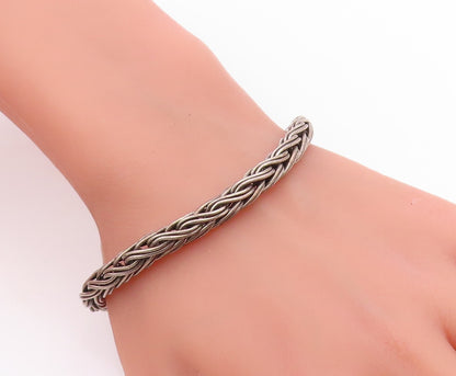 925 Sterling Silver Vintage Bracelet Classic Braided Spiga Chain Design  BT12050