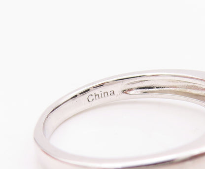 925 Sterling Silver Vintage Ring Oval Cut Three Stone Spinel Band  SZ 8  RG32035