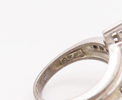 925 Sterling Silver Vintage Ring Marquise Cut CZ Wedding Ring  Sz 5 RG28104