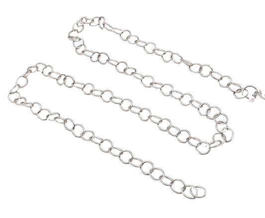925 Sterling Silver Vintage Necklace TOUS Minimalist Solid Rings Links  NE4264