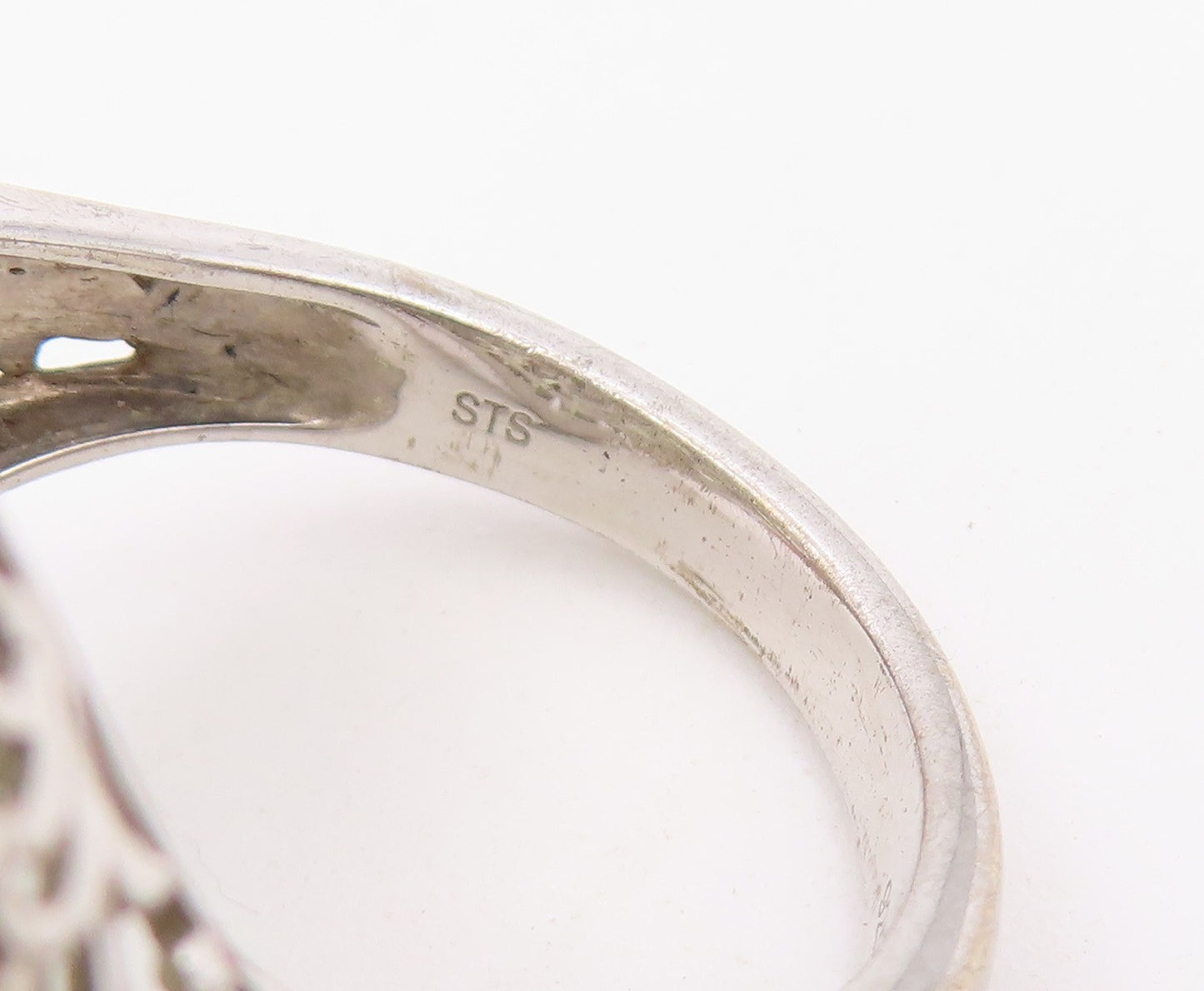 925 Sterling Silver Vintage Ring Elegant Peridot Cluster Band  Sz 11  RG36639