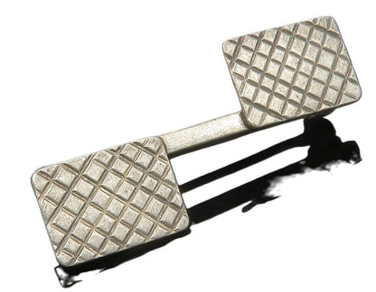 925 Sterling Silver  Vintage Cross Etched Square Design Brooch Pin  BP4565