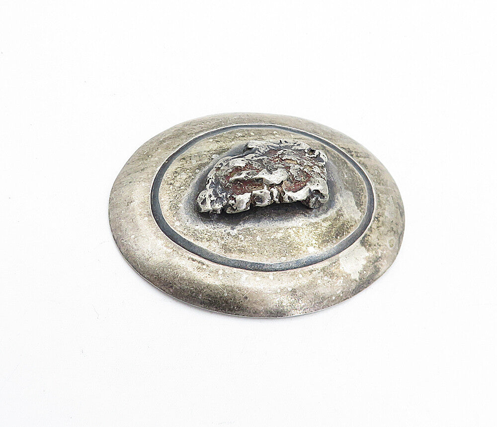 925 Sterling Silver  Vintage Antique Dark Tone Sculpted Brooch Pin  BP1748