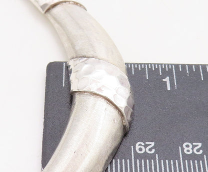 925 Sterling Silver  Vintage Shiny Hammered Detail Collar Necklace  NE1186