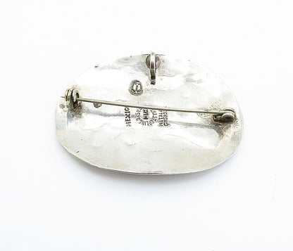 METALES CASADOS 925 Sterling Silver  Vintage Jasper 2 Tone Brooch Pin  BP2830