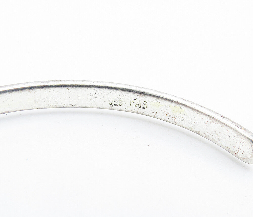 925 Sterling Silver Vintage Hope Dream Believe Stamped Cuff Bracelet BT3216