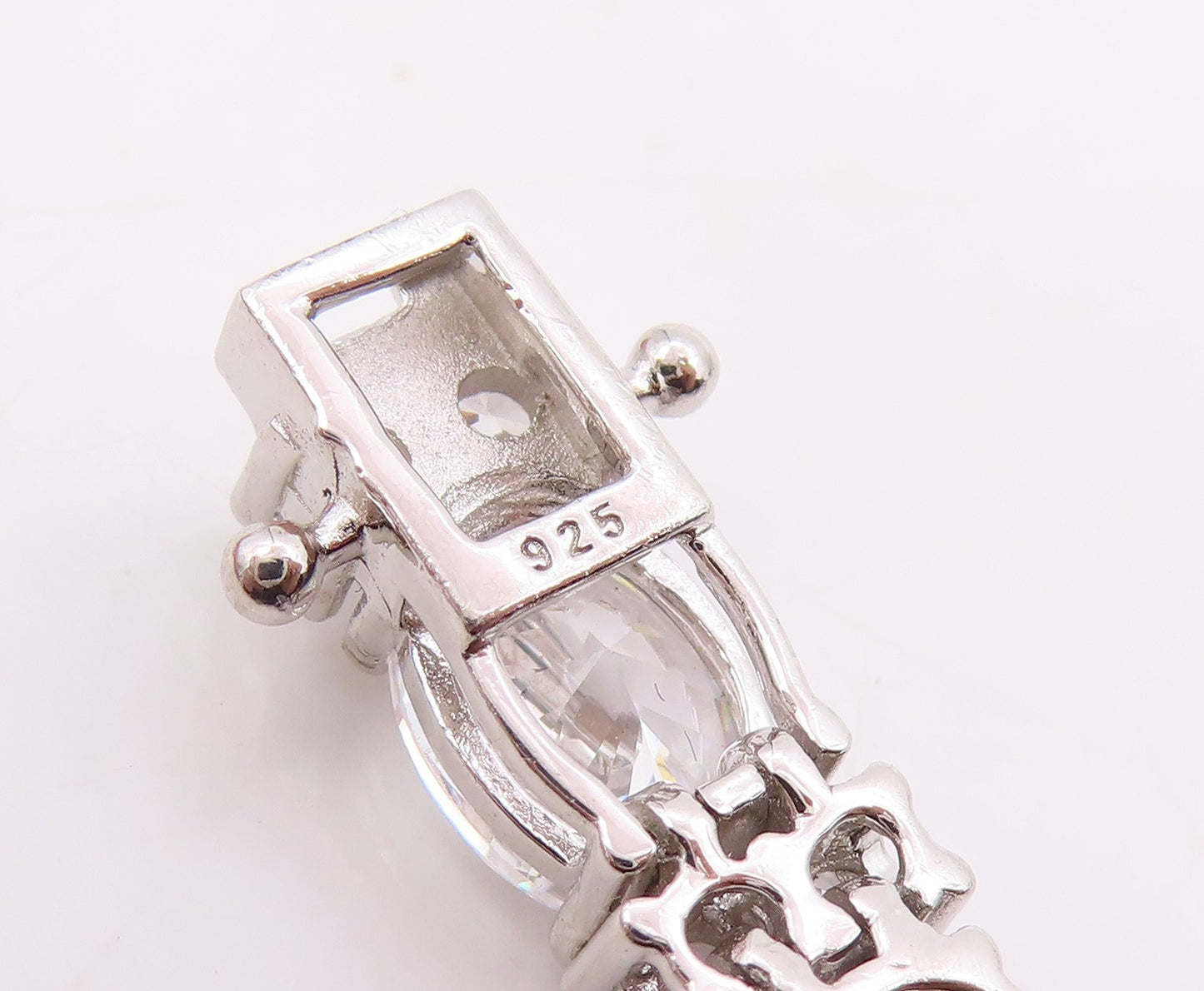 925 Sterling Silver Vintage Bracelet Sparkling CZ Elegant Tennis Link  BT11881