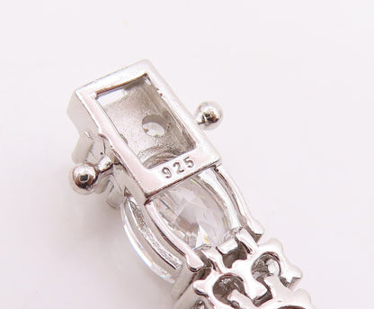 925 Sterling Silver Vintage Bracelet Sparkling CZ Elegant Tennis Link  BT11881