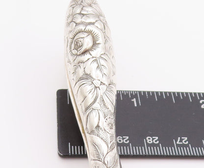925 Sterling Silver Vintage Glove Stretcher Designer Large Floral Carved  TR3907