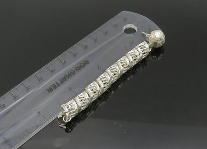 925 Sterling Silver  Vintage Shiny Diamond Cut Twist Dangle Earrings  EG10747