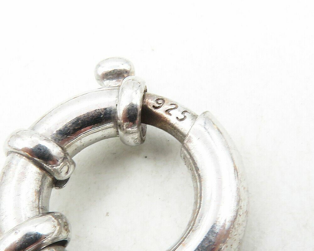 925 Sterling Silver  Vintage Shiny Two Tone Twist Link Chain Necklace  NE1874