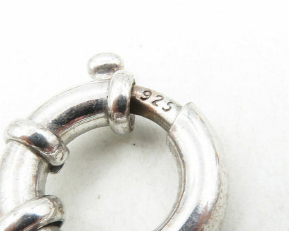 925 Sterling Silver  Vintage Shiny Two Tone Twist Link Chain Necklace  NE1874