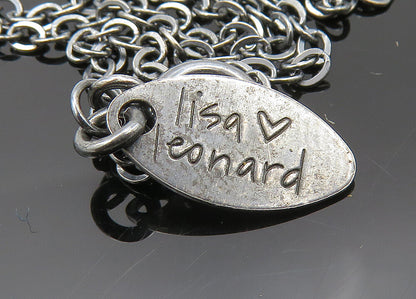 LISA LEONARD 925  Silver  Vintage Dark Tone Love Heart Chain Necklace  NE3370