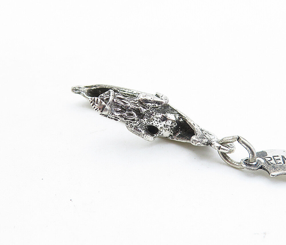 925 Sterling Silver Vintage Pennsylvania Man In Canoe Boat Pendant PT4530