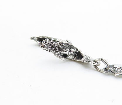 925 Sterling Silver Vintage Pennsylvania Man In Canoe Boat Pendant PT4530