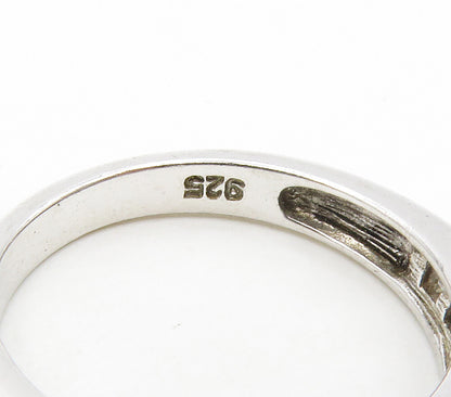 925 Sterling Silver  Sparking Cubic Zirconia Smooth Band Ring Sz 7.5  RG16505